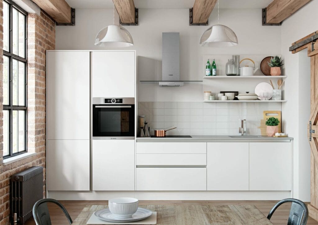 Alku Modern Matt White Handleless Compact Kitchen | My Kitchen Specialist