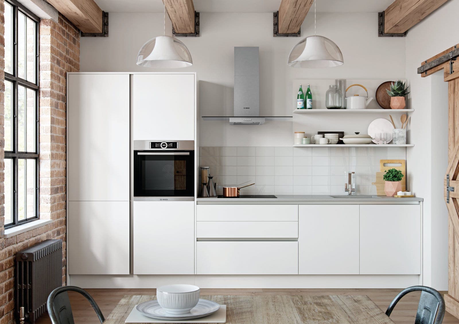 Alku Modern Matt White Handleless Compact Kitchen 2 | My Kitchen Specialist