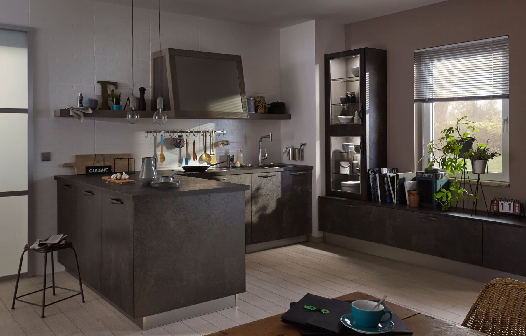 Online vs a Local Kitchen Specialist - Bauformat Dark Stone U Shaped Kitchen 1 | My Kitchen Specialist