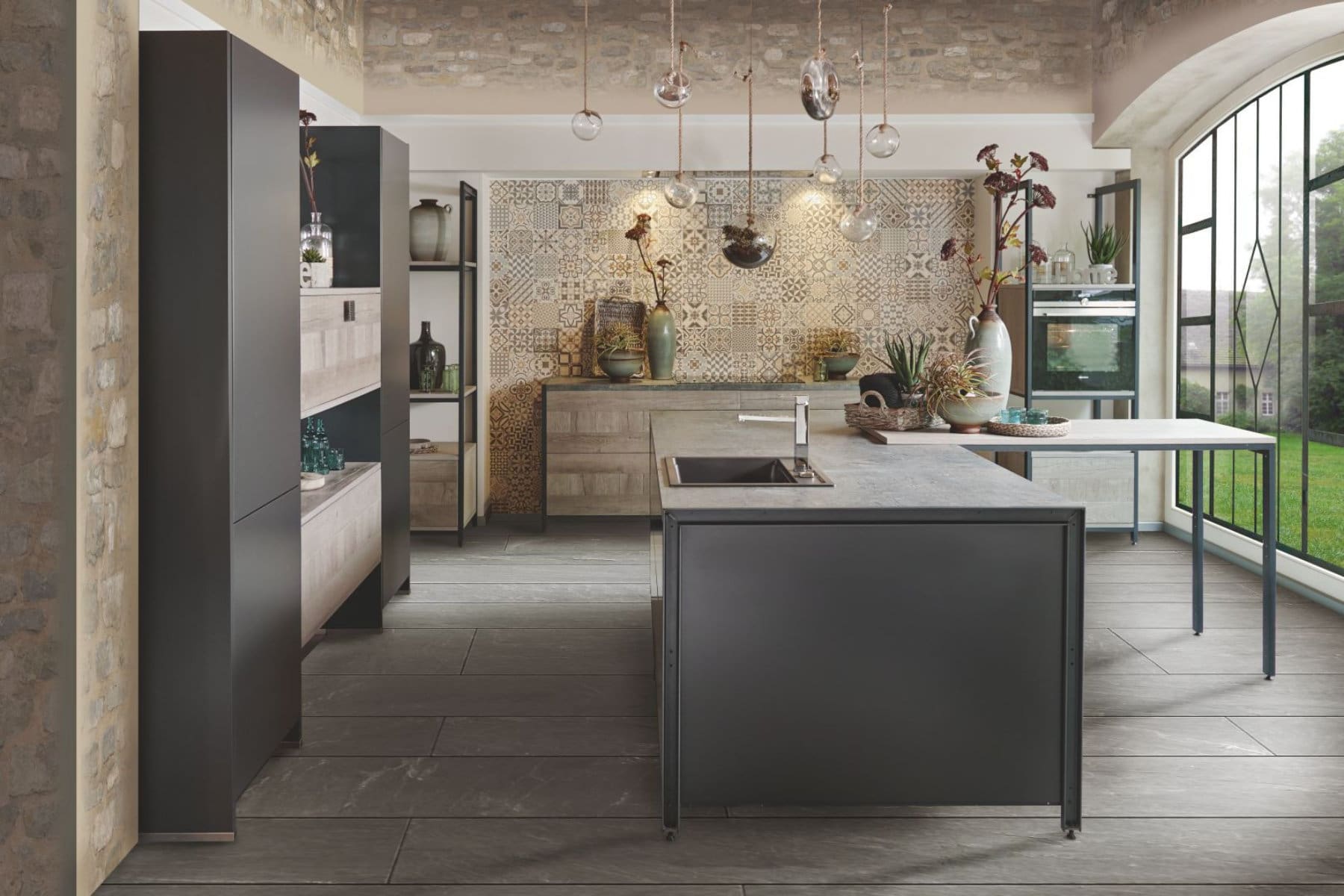 Why Natural Kitchen Materials Are the Future for UK Homes - Bauformat Matt Charcoal Handleless Kitchen | My Kitchen Specialist
