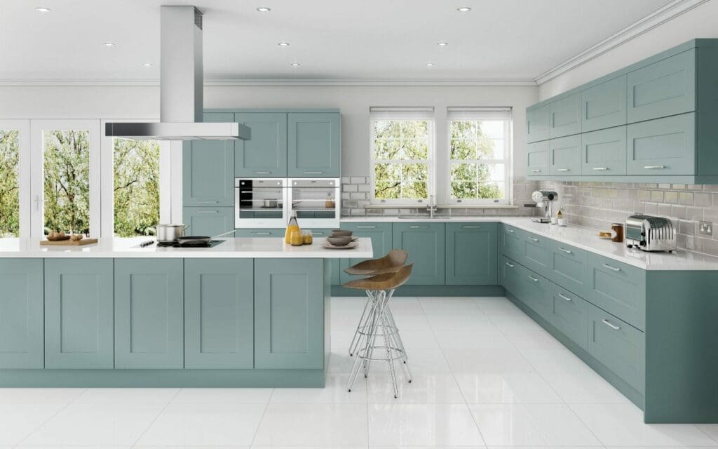 Online vs a Local Kitchen Specialist - Jjo Blue Shaker Kitchen With Island | My Kitchen Specialist