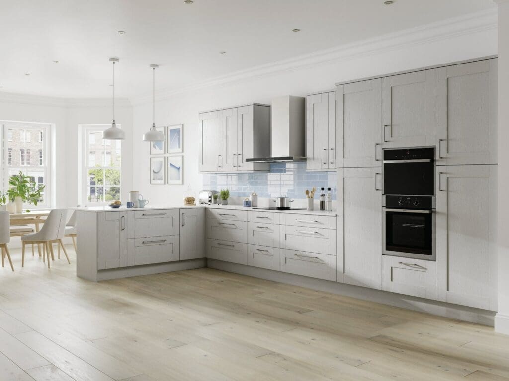 Jjo Colonial Light Grey Shaker L Shaped Kitchen | My Kitchen Specialist