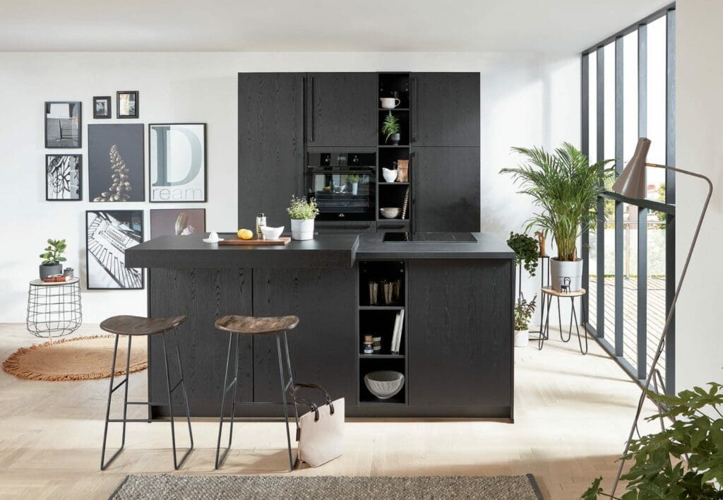 Nobilia Dark Compact Handleless Kitchen With Island 2021 | My Kitchen Specialist