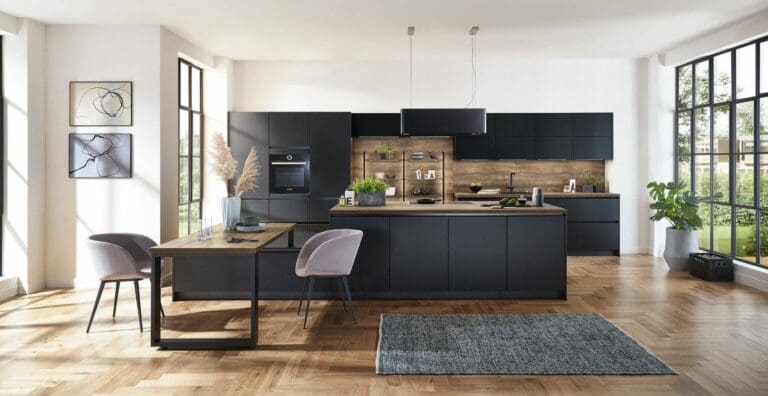 Nobilia Matt Black Wood Handleless Kitchen 2021 | My Kitchen Specialist