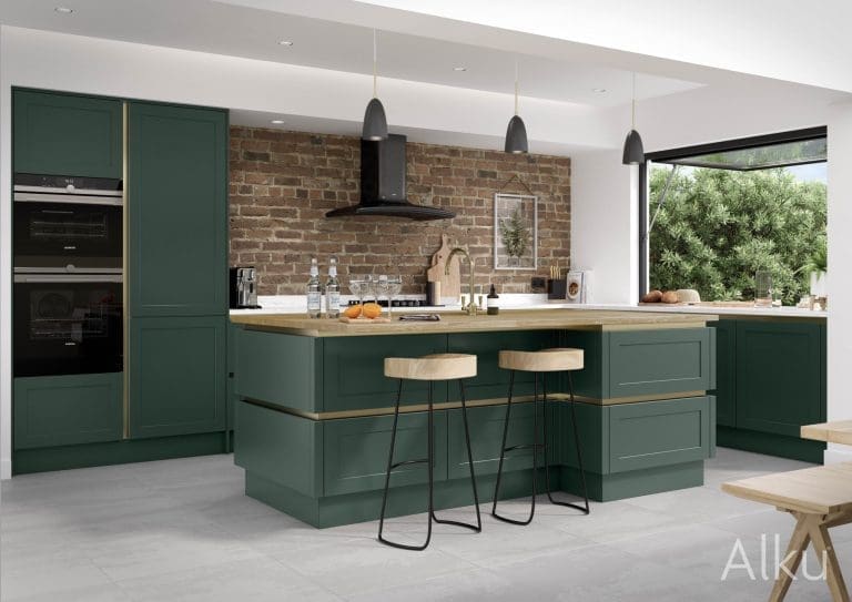 Alku Modern Green Shaker Kitchen | My Kitchen Specialist