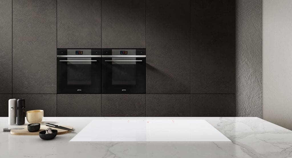 Multi-Generational Kitchen Design - Smeg White Induction Hob Si2M7953Dw With Linea Black Glass Vivo Touch Screen 60Cm Ovens | My Kitchen Specialist