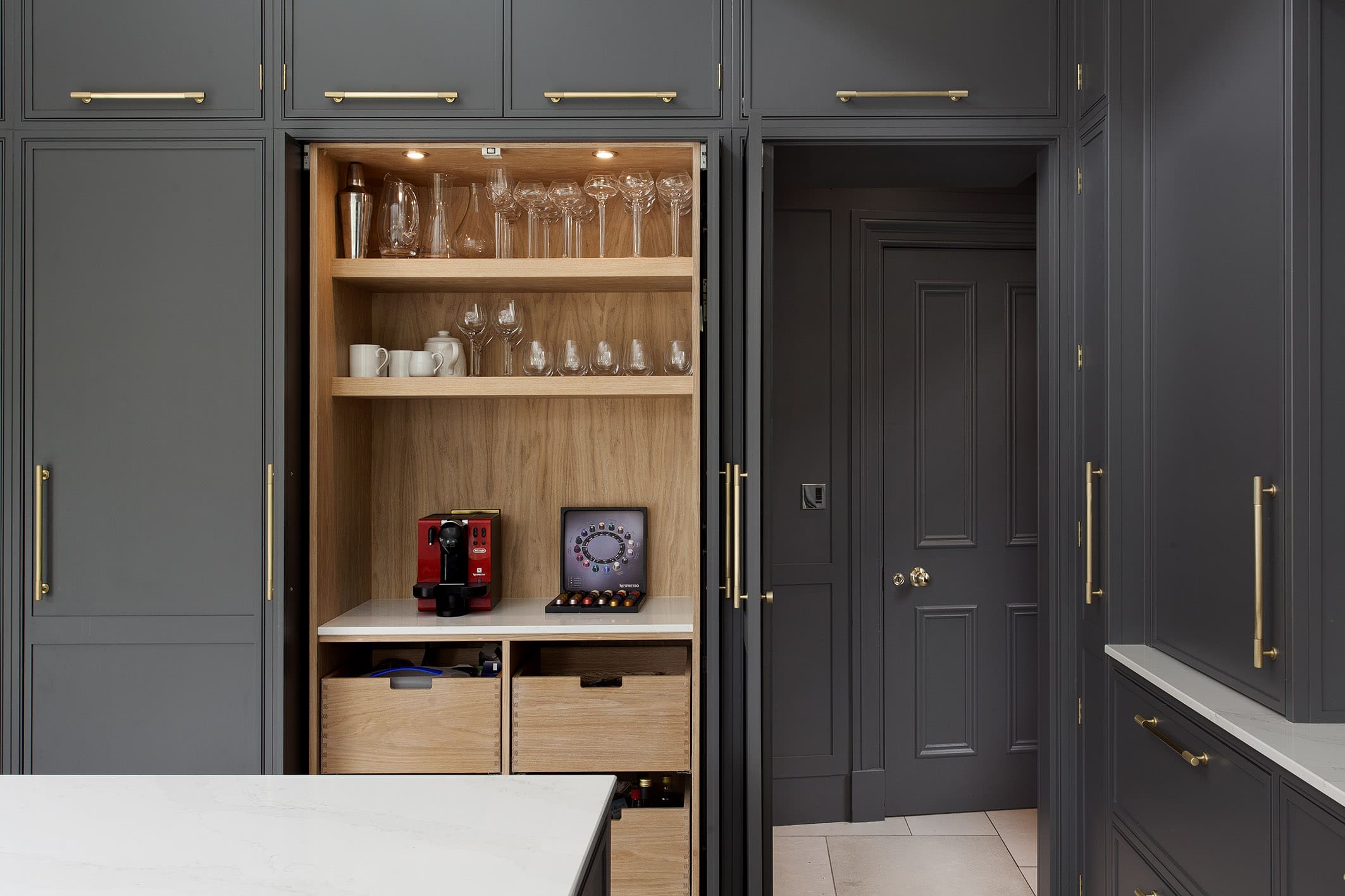 Bespoke Appliance Dock Pocket Doors 1 | My Kitchen Specialist