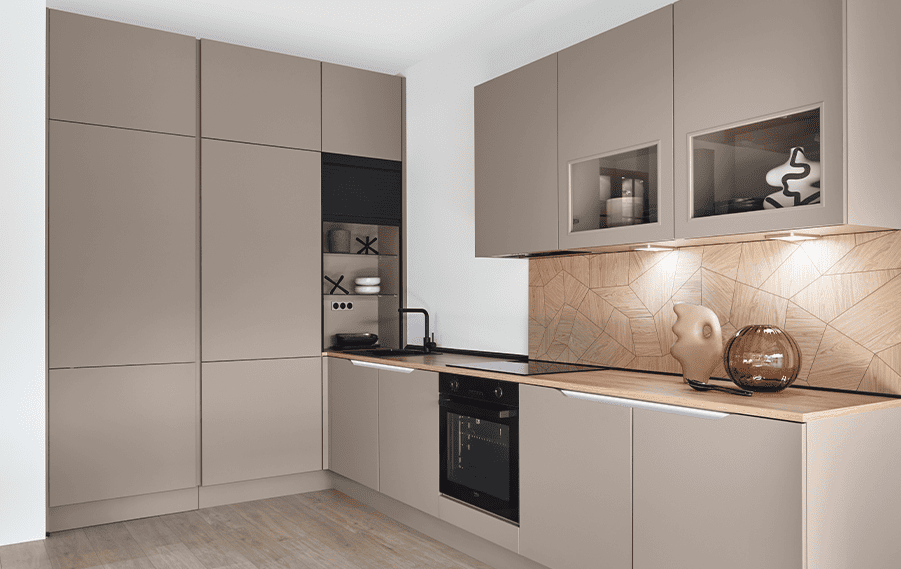 Matt handleless Cashmere kitchen | My Kitchen Specialist