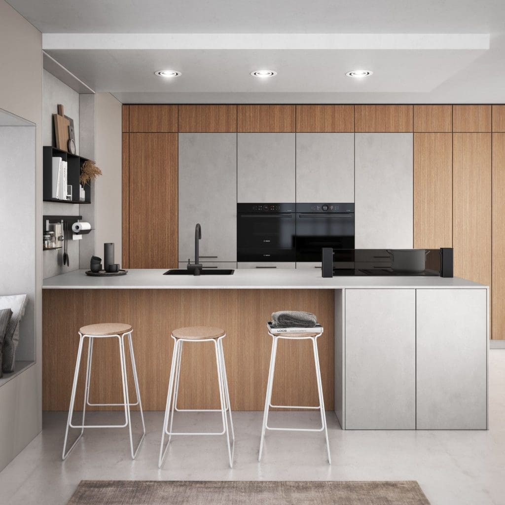 Buying Online vs From a Local Kitchen Specialist - Bauformat Modern Wood Island Kitchen | My Kitchen Specialist