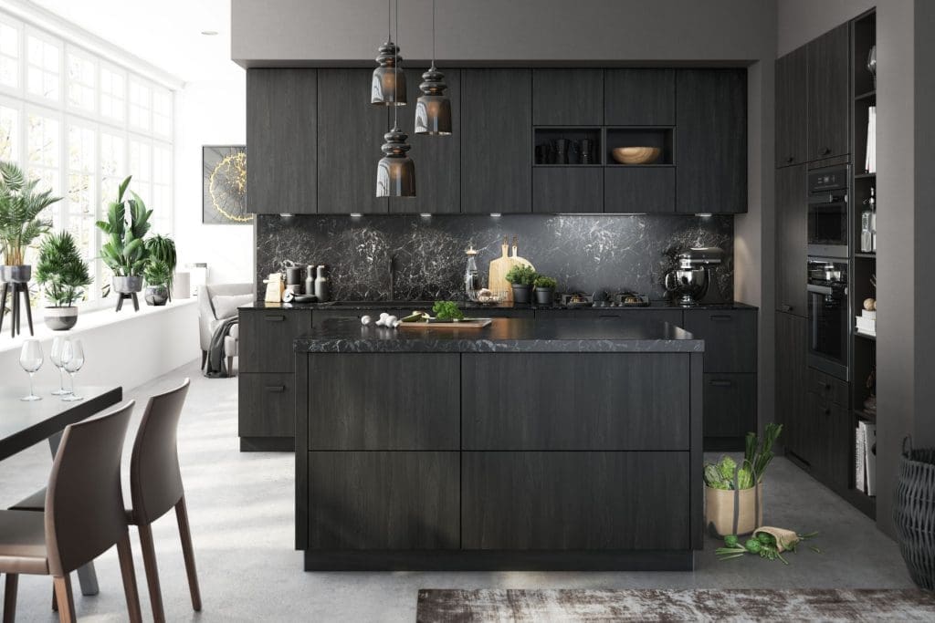 modern black kitchens
